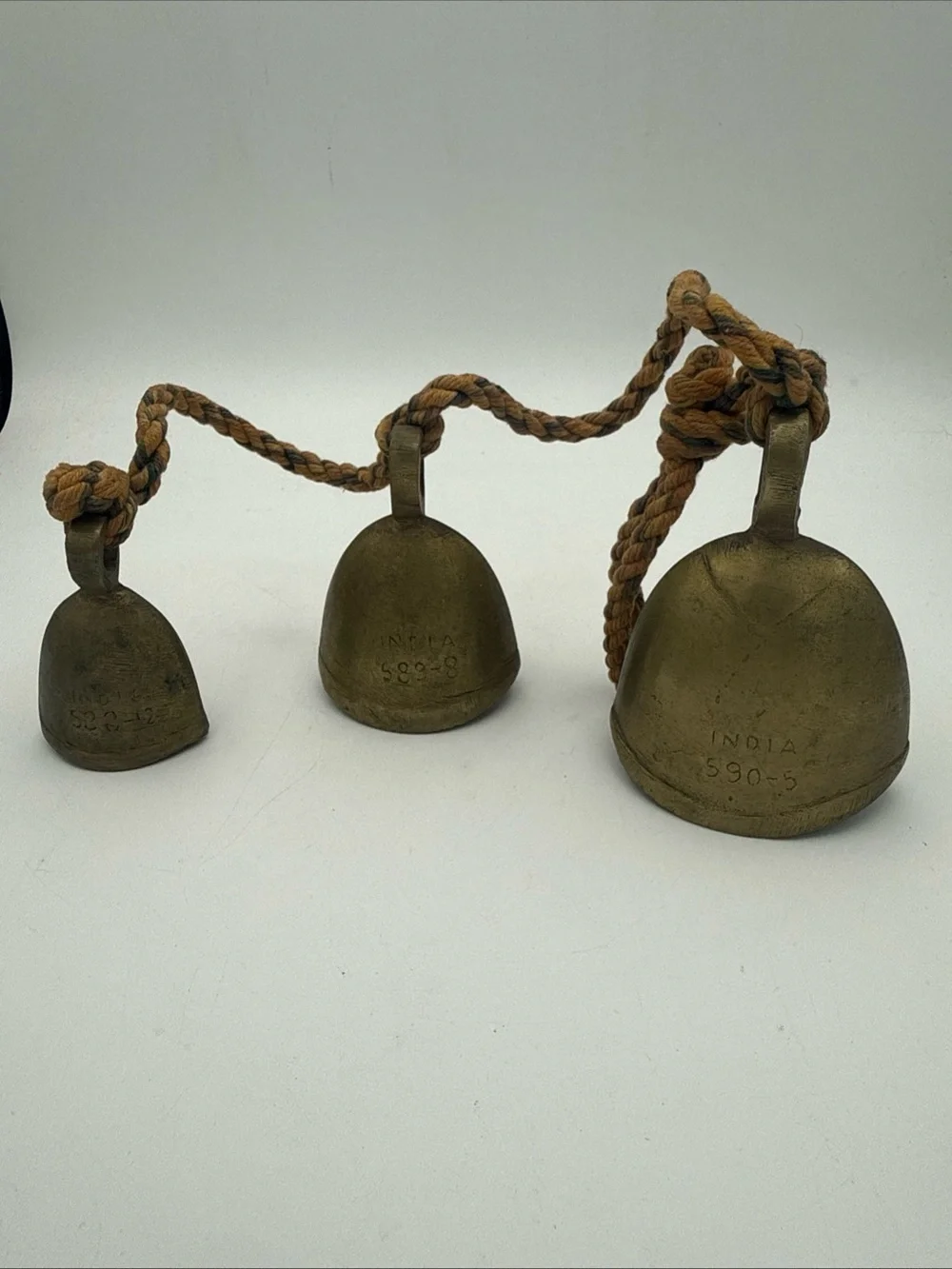 VTG hanging brass bells India Bells of Sarna / rustic harmony bells